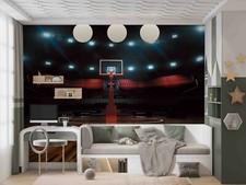 3D Basketball Court Light Wallpaper Wall Mural Removable Self-adhesive 1921