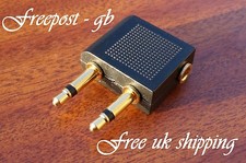 24k GOLD HEADPHONE ADAPTER FOR AEROPLANE - USE YOUR OWN EARPHONES ON THE FLIGHT