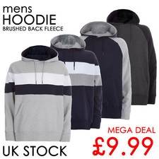 Mens Pullover Hoodie Hoody Sweatshirt Medium Large XL XXL Cotton Blend Sale UK