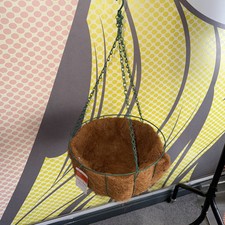 Sainsburys basics Hanging Basket Liners Round Wire Metal Green Planter Chain