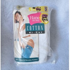 Vtg Hanes Hi Cut Cotton
