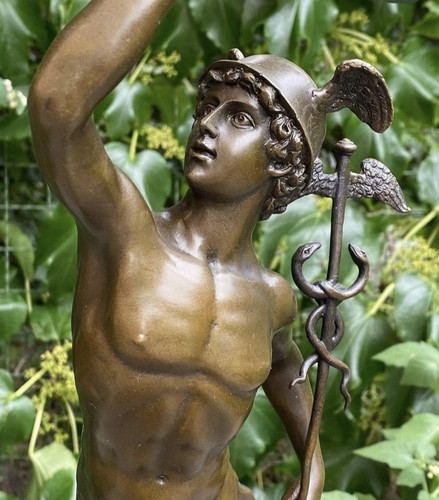 Bronze mercury sculpture - mercury,