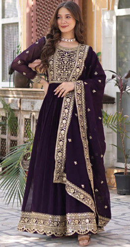 Embroidered anarkali wedding - embroidered,