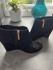 Clark’s Black Suede Ankle Boots Wide fit