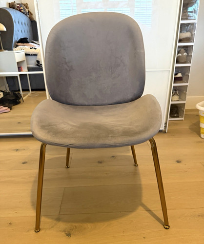 Grey upholstered vanity chair - grey,