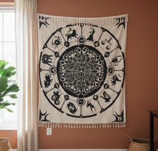 Indian zodiac tapestry wall - indian,