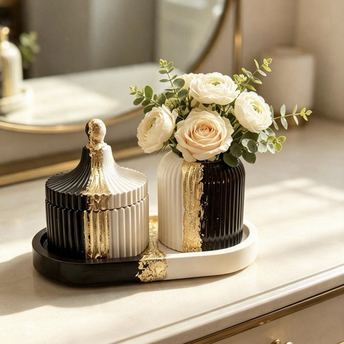 Black white gold - black,
