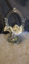 Vintage Murano Glass Posy Basket 7" High