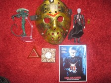 Hellraiser & Horror Joblot x5 items, Hellraiser figure + Cube, Sign, Mask, Alien