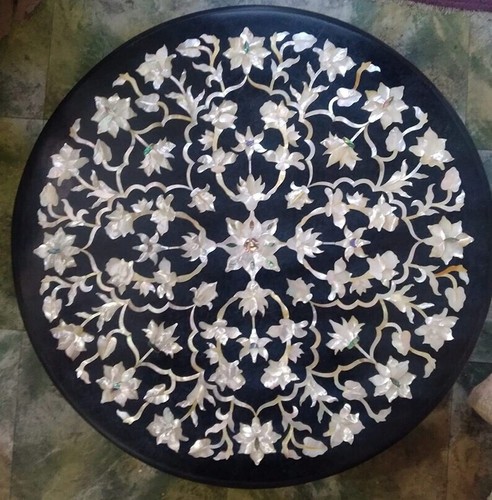 Black marble coffee table - black,