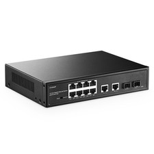 YuLinca 12 Port Gigabit PoE Switch 8 GE PoE 2 GE Uplink 2 Gigabit SFP