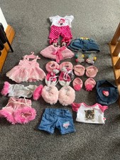 Selection of build a bear/ tatty teddy and similar teddy bear clothing.