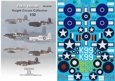 EURO DECALs 1/32 F4U-1 F3A Corsair Mk.II 1 SU S-11 757 NOTU (RNZAF/USN/USMC/RN)