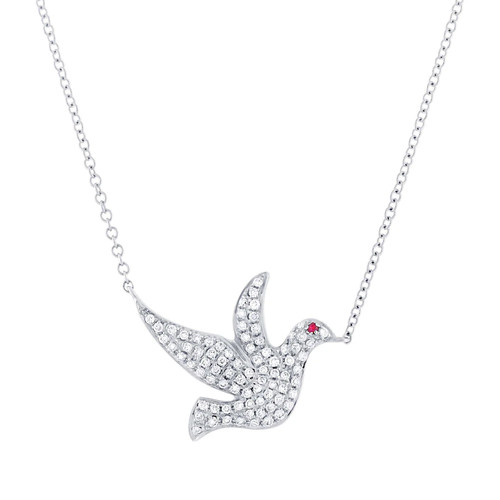 Diamond dove bird - diamond, 14k