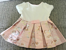 Ted Baker Baby Floral Dress Fluffy White Sleeves Bow Front 0-3 Months NWOT
