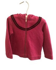 Gucci Web Ruffle Girl Pink Hooded Zip Up Top Age 18-24 Months Jacket