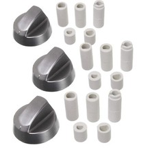 Knobs BELLING Oven Cooker Control Knob Gas Hob Switch Silver Chrome x 3 THREE