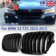 FOR BMW F25 X3 2010-13 GLOSS BLACK FRONT KIDNEY DUAL TWIN GRILLE GRILL GRILLES