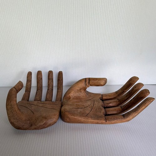 Vintage pair carved wooden - vintage,