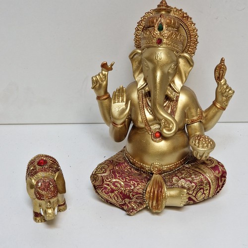 Lord ganesha gold tone statue - gold,