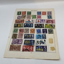 Ex Dealer Old Album Page GB KGV,KGVI & QEII STAMPS 