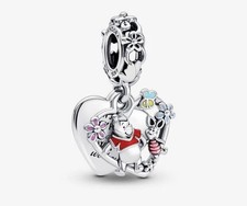 ALE S925 Pandora Disney Winnie the Pooh & Piglet Double Dangle Charm