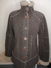 Ladies AIGLE Chocolate Brown Polar Fleece Button Up Jacket, Size 10