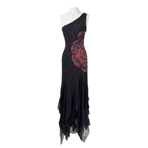 Vintage black chiffon one - chiffon,
