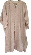 Zara Women's Size M Tunic Dress Nude Polyester Relaxed Zip Shortsleeved Summer  