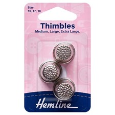 HEMLINE Thimbles 3 Metal
