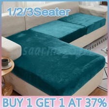 1/2/3 Seater Velvet Replacement Sofa Seat Cushion Covers Stretch Couch Protector
