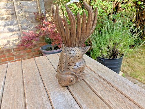 Large carved wooden - wooden, fish,