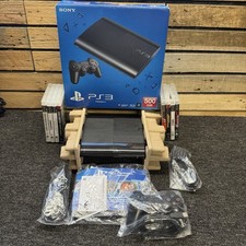 Playstation 3 Super Slim 500GB Console Bundle Boxed VGC 8 Games Tested Working