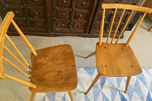 Ercol set wooden armless - set, 2