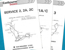 Eastbourne Buses 3 timetables 2 2A 2C, 3, 11A/C  undated