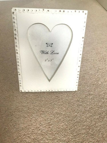 Wooden heart white picture