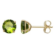 Yellow Gold Peridot Earrings