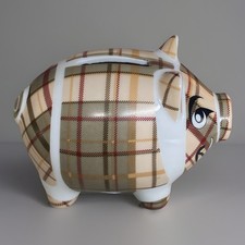 Ritzenhoff Mini Piggy Bank Plaid Suit By Itamar Harari Ceramic Money Box