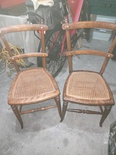 Cane Seated Antique Chair Turned Double Stretchers