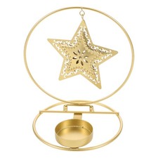  Metal Double Ring Candle Holder Candelabra Centerpieces Candlelight Stand