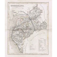 CUMBERLAND Antique Map c1845