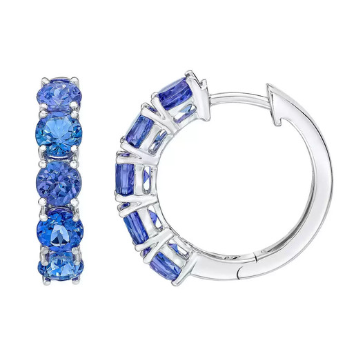 Round cut tanzanite hoop - cut,