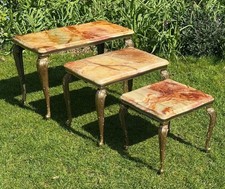3 Retro Vintage Onyx Marble