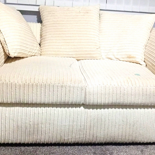 Cream corduroy seater sofa - cream,