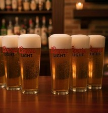 Coors Light Pint Glasses x5 – 20oz Etched Logo with Widget Agitator Mixed Cond