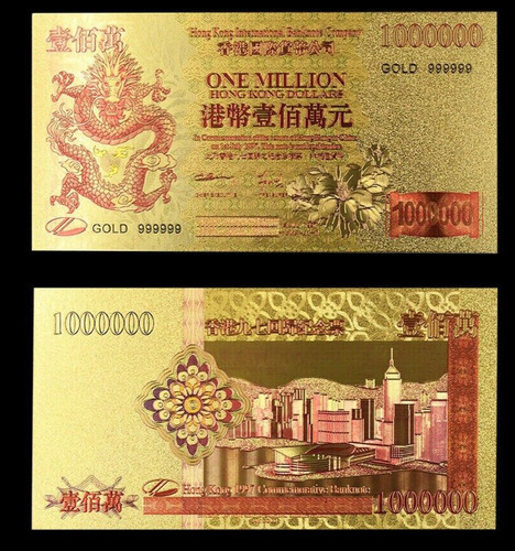 Hong kong gold banknote - kong,