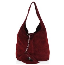 Burgandy  Suede Hobo Slouch