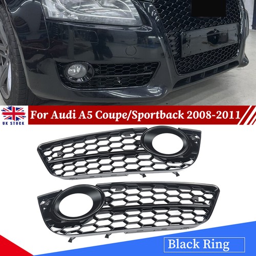 Front bumper fog light grille - front,