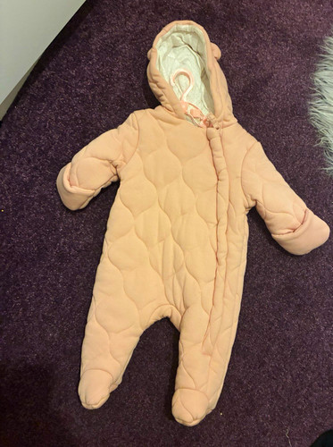 Pink quilted hooded padded - pink,
