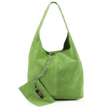 Borse In Pelle Green Suede